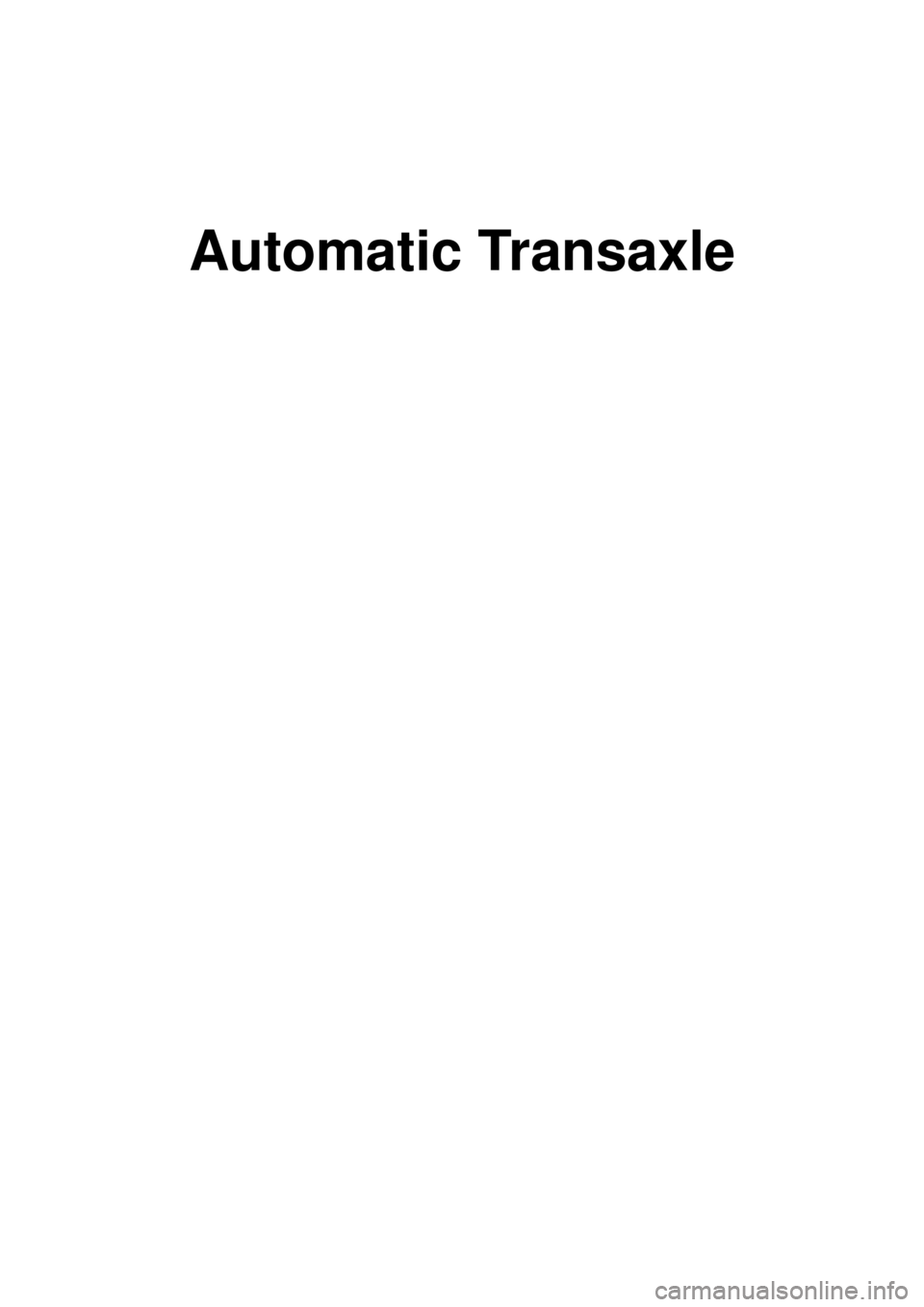 KIA CARNIVAL 2007  Workshop Manual Automatic Transaxle  