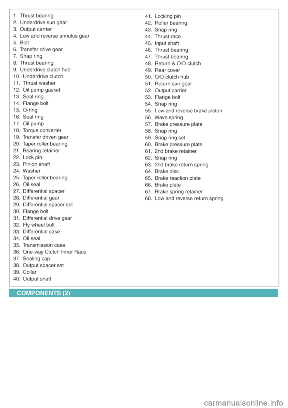 KIA CARNIVAL 2007  Workshop Manual COMPONENTS (2) 