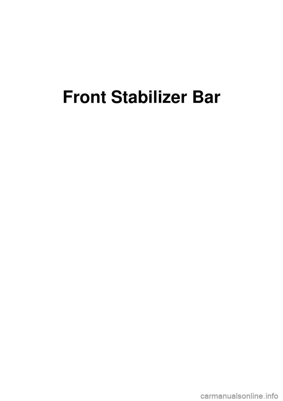 KIA CARNIVAL 2007  Workshop Manual Front Stabilizer Bar 