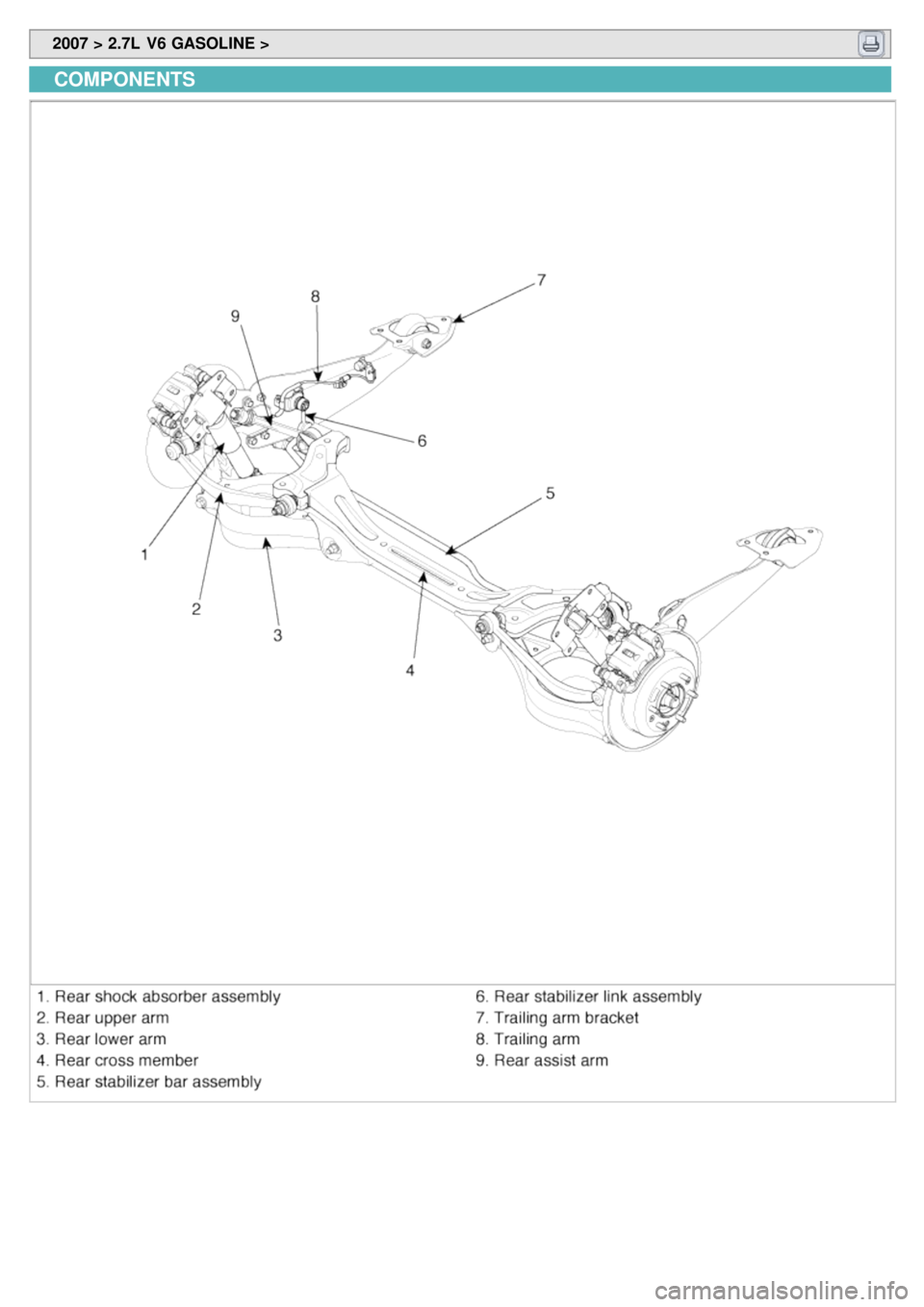 KIA CARNIVAL 2007  Workshop Manual  2007 > 2.7L  V6 GASOLINE > 
COMPONENTS 