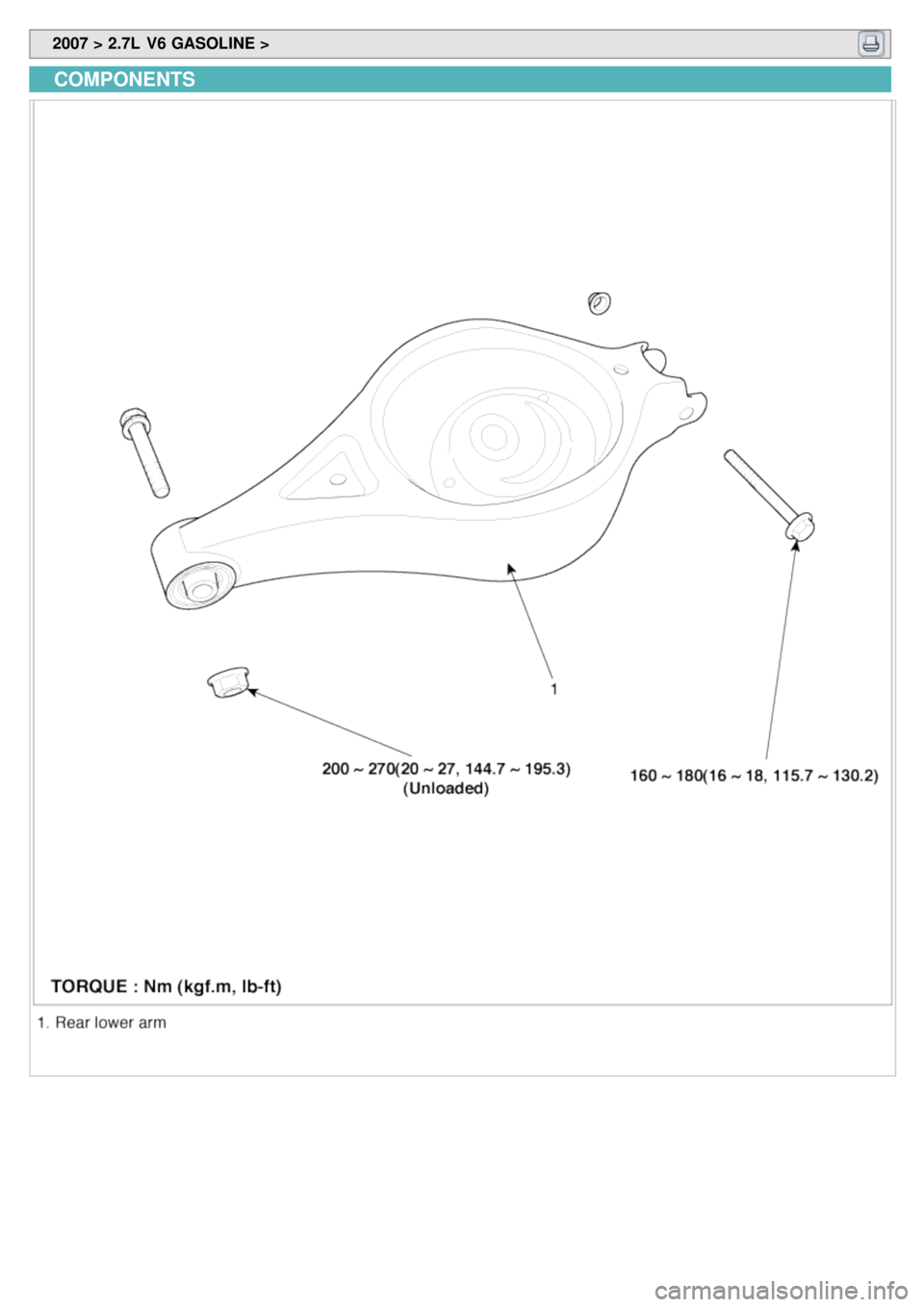 KIA CARNIVAL 2007  Workshop Manual  2007 > 2.7L  V6 GASOLINE > 
COMPONENTS 