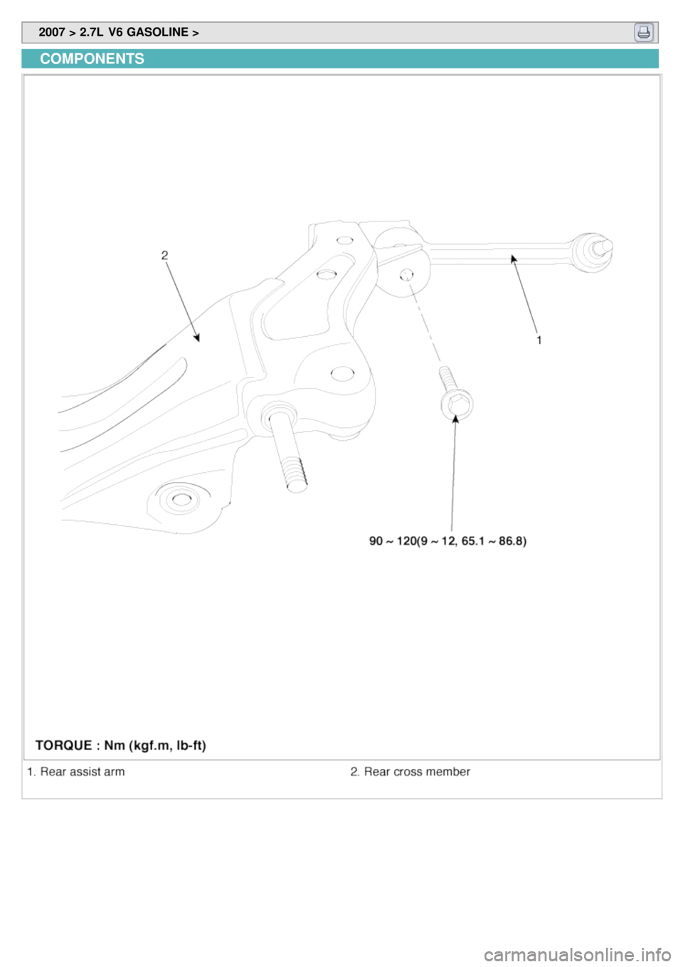 KIA CARNIVAL 2007  Workshop Manual  2007 > 2.7L  V6 GASOLINE > 
COMPONENTS 