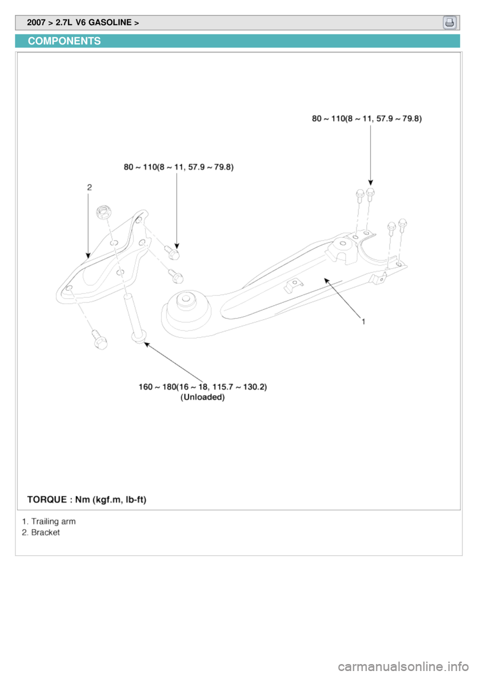 KIA CARNIVAL 2007  Workshop Manual  2007 > 2.7L  V6 GASOLINE > 
COMPONENTS 
