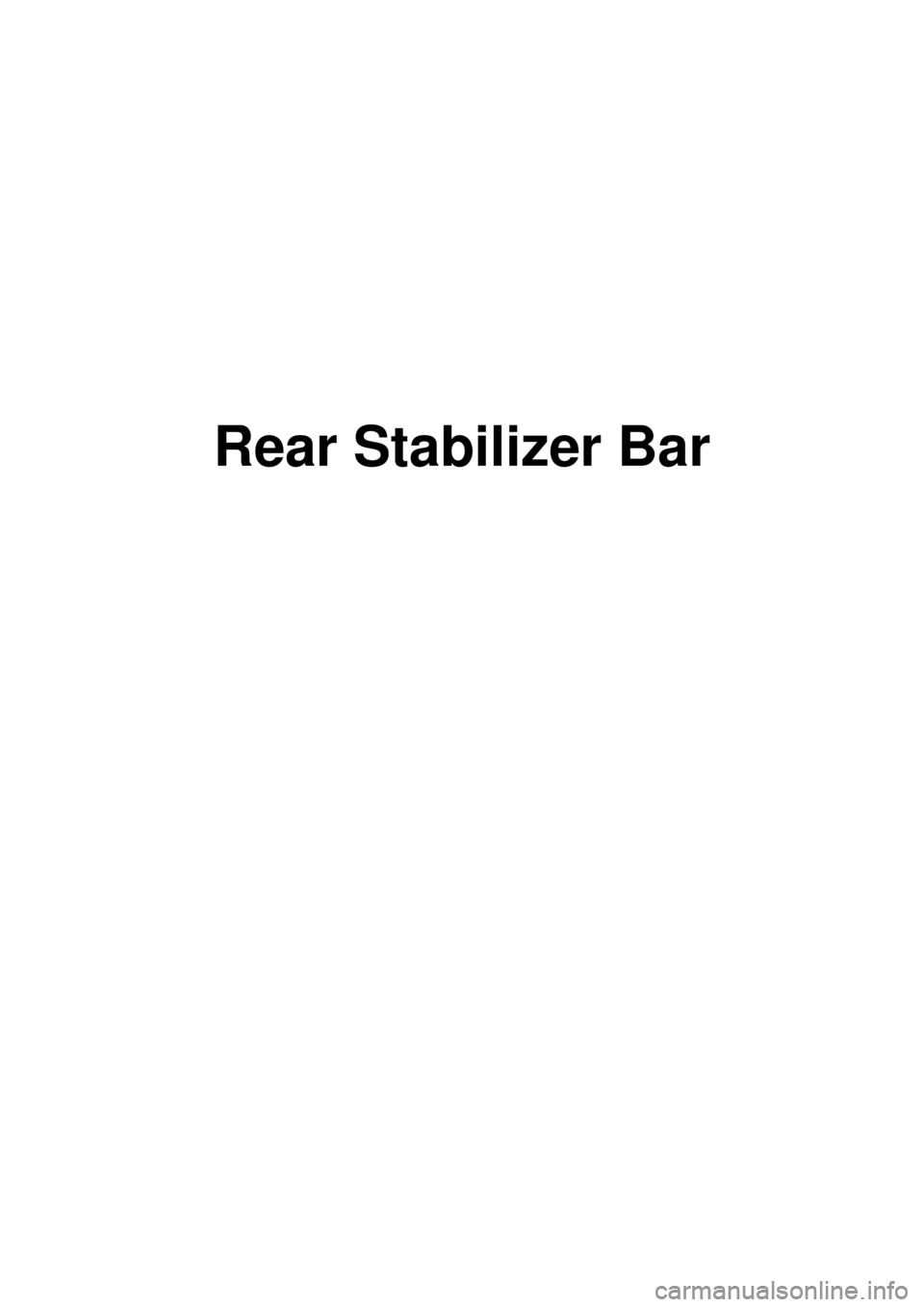 KIA CARNIVAL 2007  Workshop Manual Rear Stabilizer Bar 