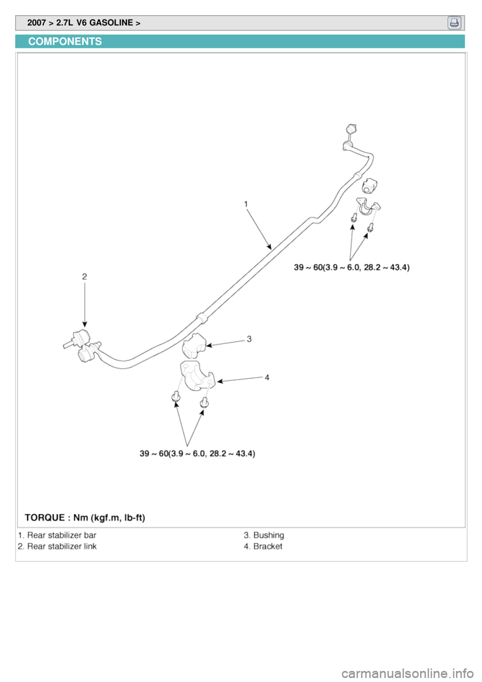 KIA CARNIVAL 2007  Workshop Manual  2007 > 2.7L  V6 GASOLINE > 
COMPONENTS 