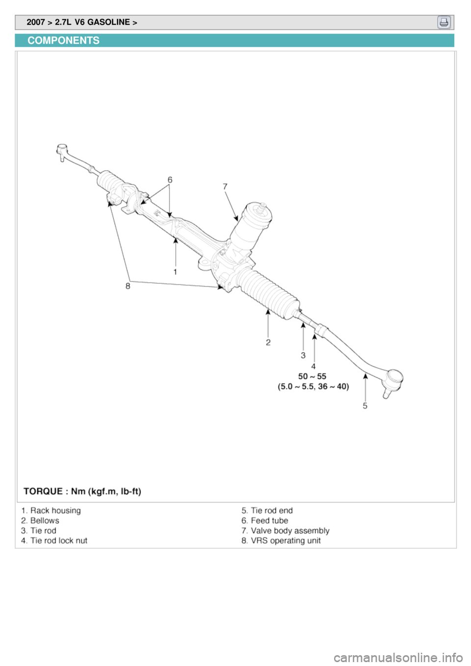 KIA CARNIVAL 2007  Workshop Manual  2007 > 2.7L  V6 GASOLINE > 
COMPONENTS 