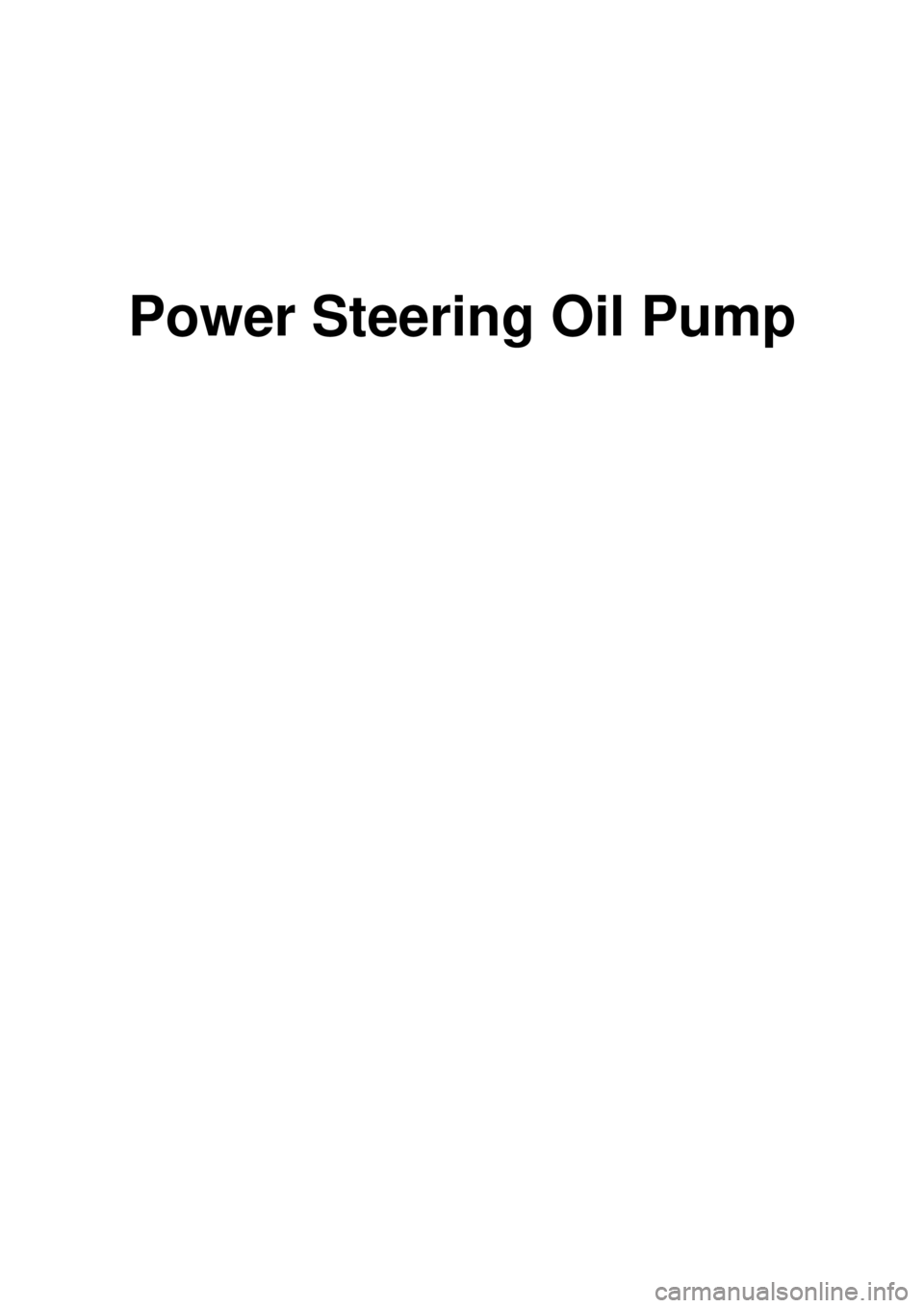 KIA CARNIVAL 2007 Repair Manual Power Steering Oil Pump 