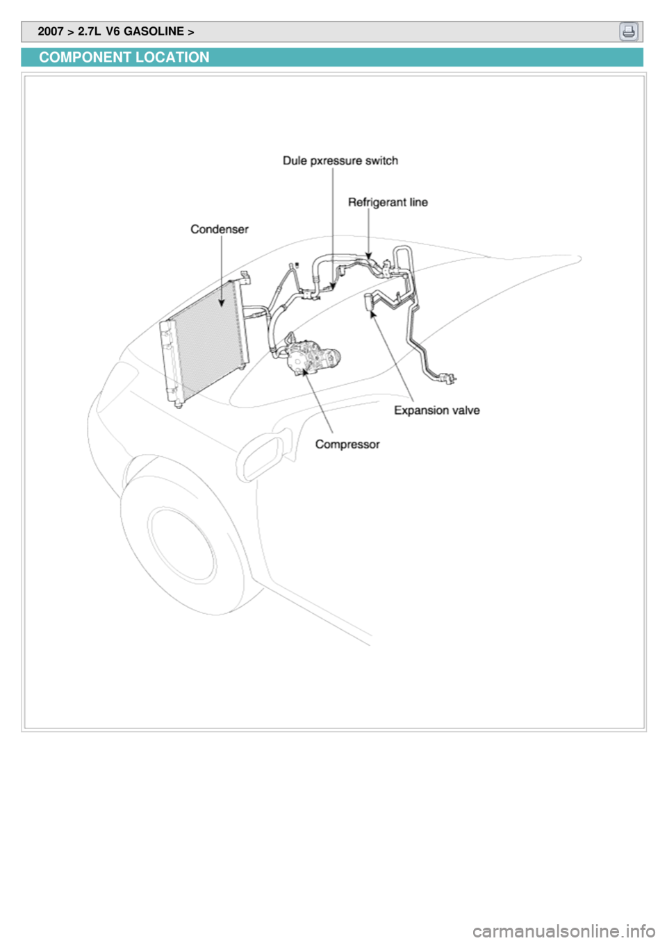 KIA CARNIVAL 2007  Workshop Manual  2007 > 2.7L  V6 GASOLINE > 
COMPONENT LOCATION 