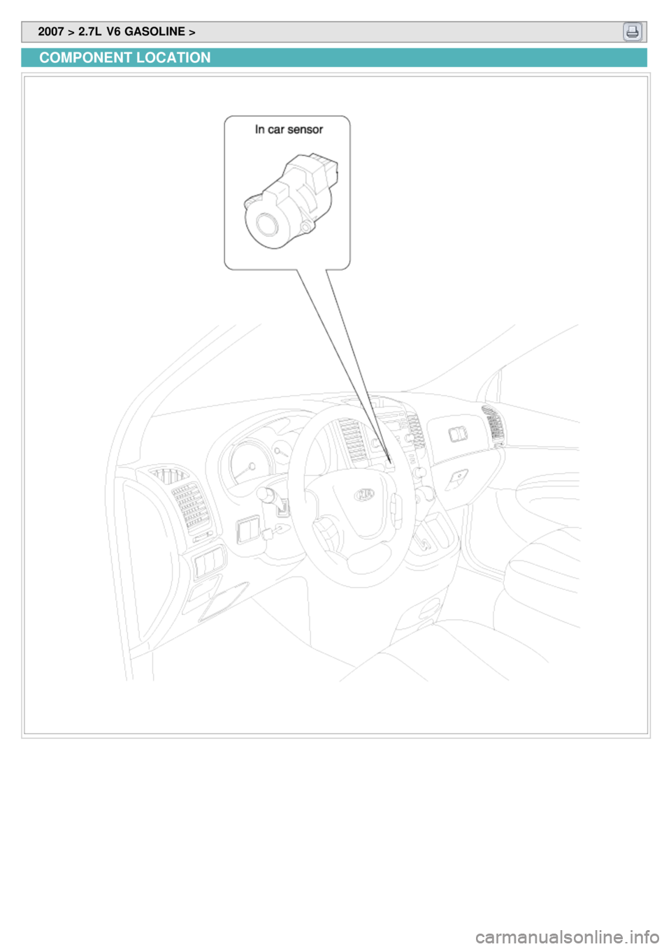 KIA CARNIVAL 2007  Workshop Manual  2007 > 2.7L  V6 GASOLINE > 
COMPONENT LOCATION 