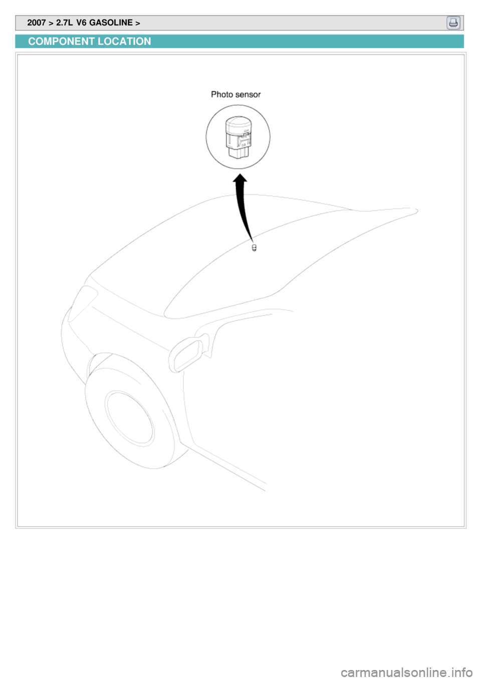 KIA CARNIVAL 2007  Workshop Manual  2007 > 2.7L  V6 GASOLINE > 
COMPONENT LOCATION 