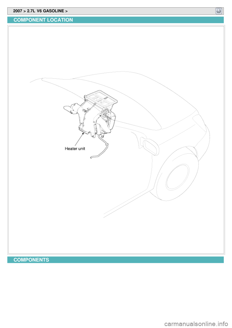KIA CARNIVAL 2007  Workshop Manual  2007 > 2.7L  V6 GASOLINE > 
COMPONENT LOCATION
COMPONENTS 