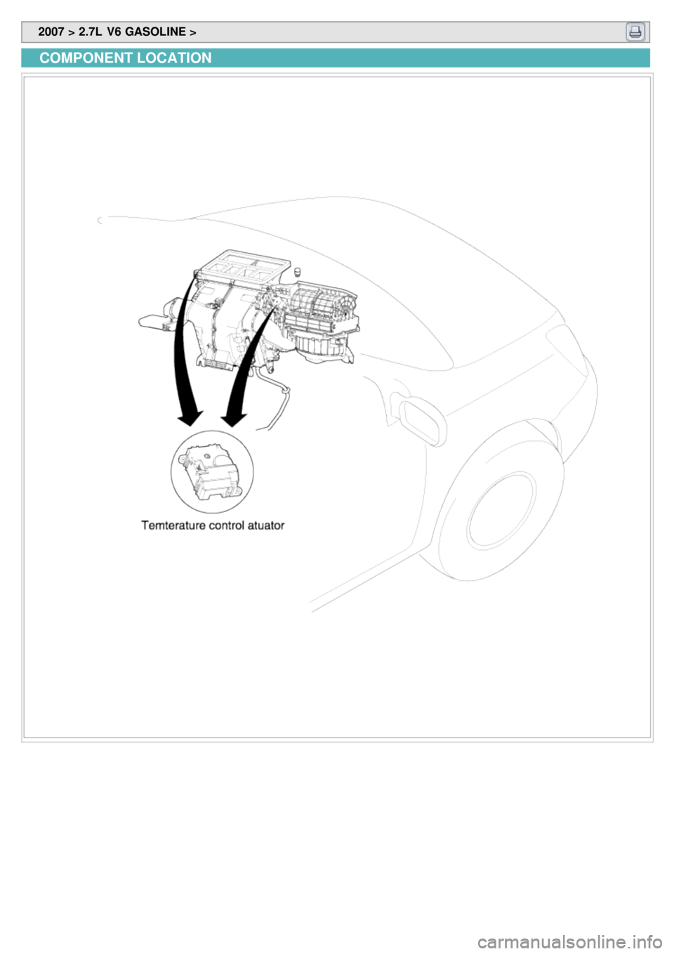KIA CARNIVAL 2007  Workshop Manual  2007 > 2.7L  V6 GASOLINE > 
COMPONENT LOCATION 
