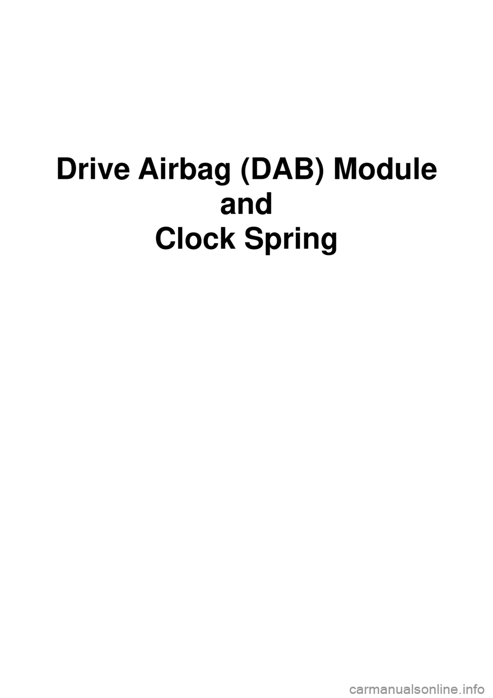 KIA CARNIVAL 2007 User Guide Drive Airbag (DAB) Module and 
Clock Spring 
