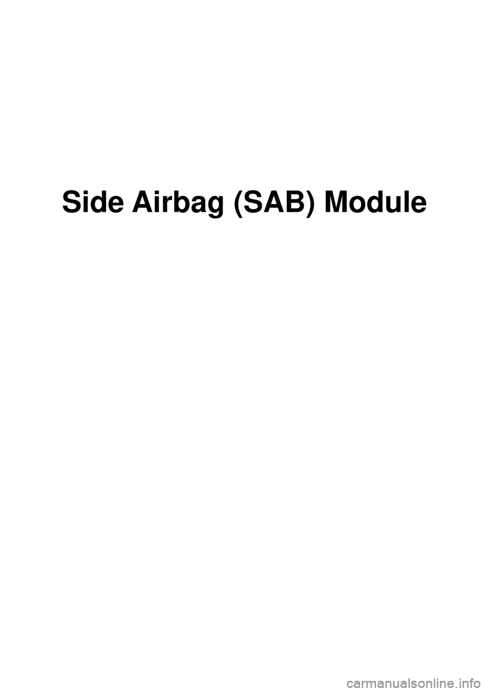 KIA CARNIVAL 2007  Workshop Manual Side Airbag (SAB) Module 
