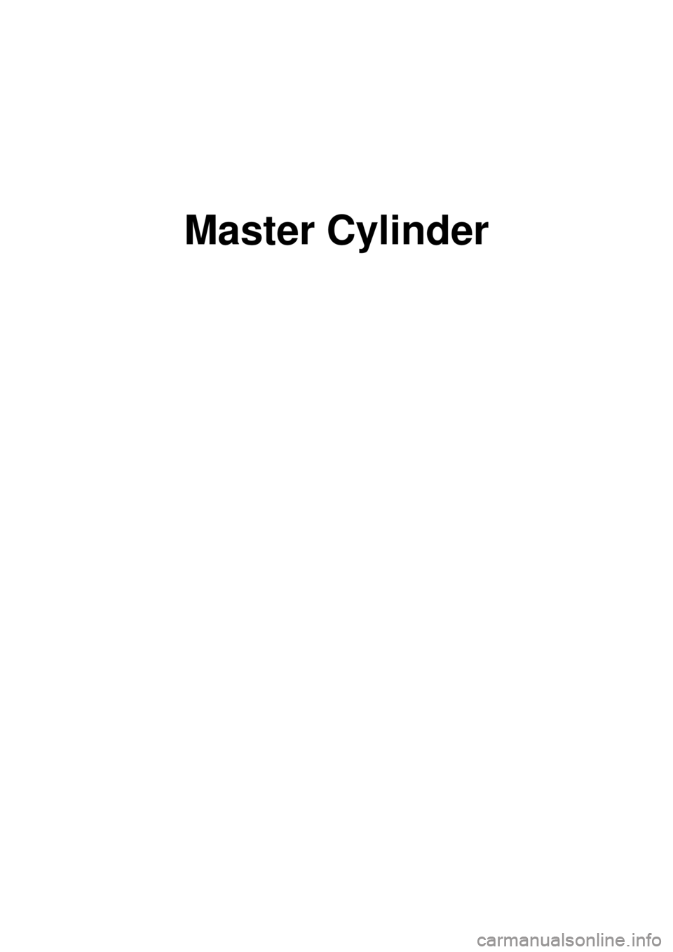 KIA CARNIVAL 2007  Workshop Manual Master Cylinder 