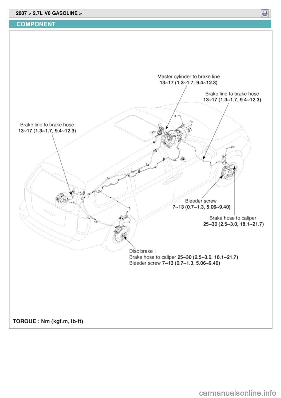 KIA CARNIVAL 2007  Workshop Manual  2007 > 2.7L  V6 GASOLINE > 
COMPONENT 