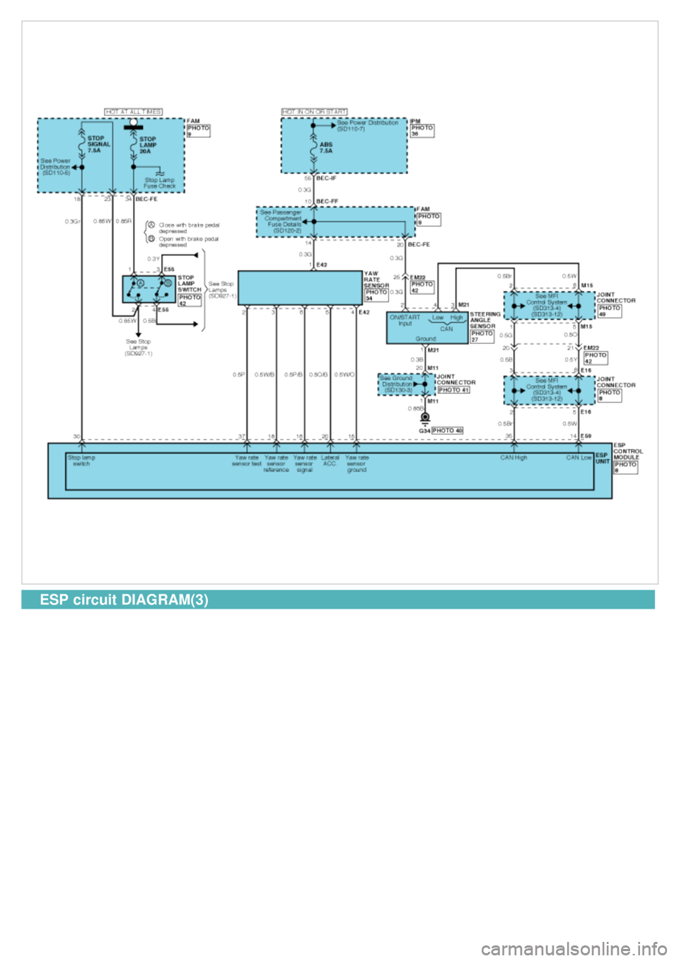KIA CARNIVAL 2007 Owners Manual ESP circuit DIAGRAM(3) KIA CARNIVAL 2007 Owners Manual ESP circuit DIAGRAM(3)