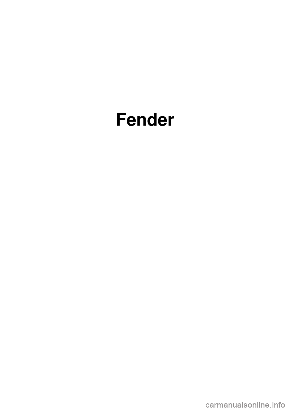 KIA CARNIVAL 2007  Workshop Manual Fender 