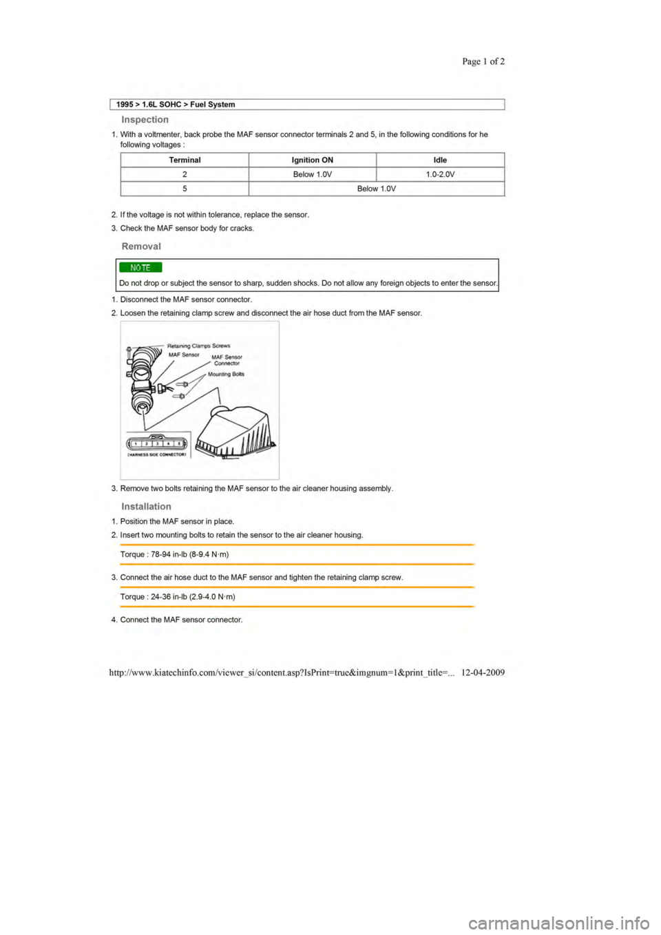 KIA SEPHIA 1996 Workshop Manual KIA SEPHIA 1996 Workshop Manual