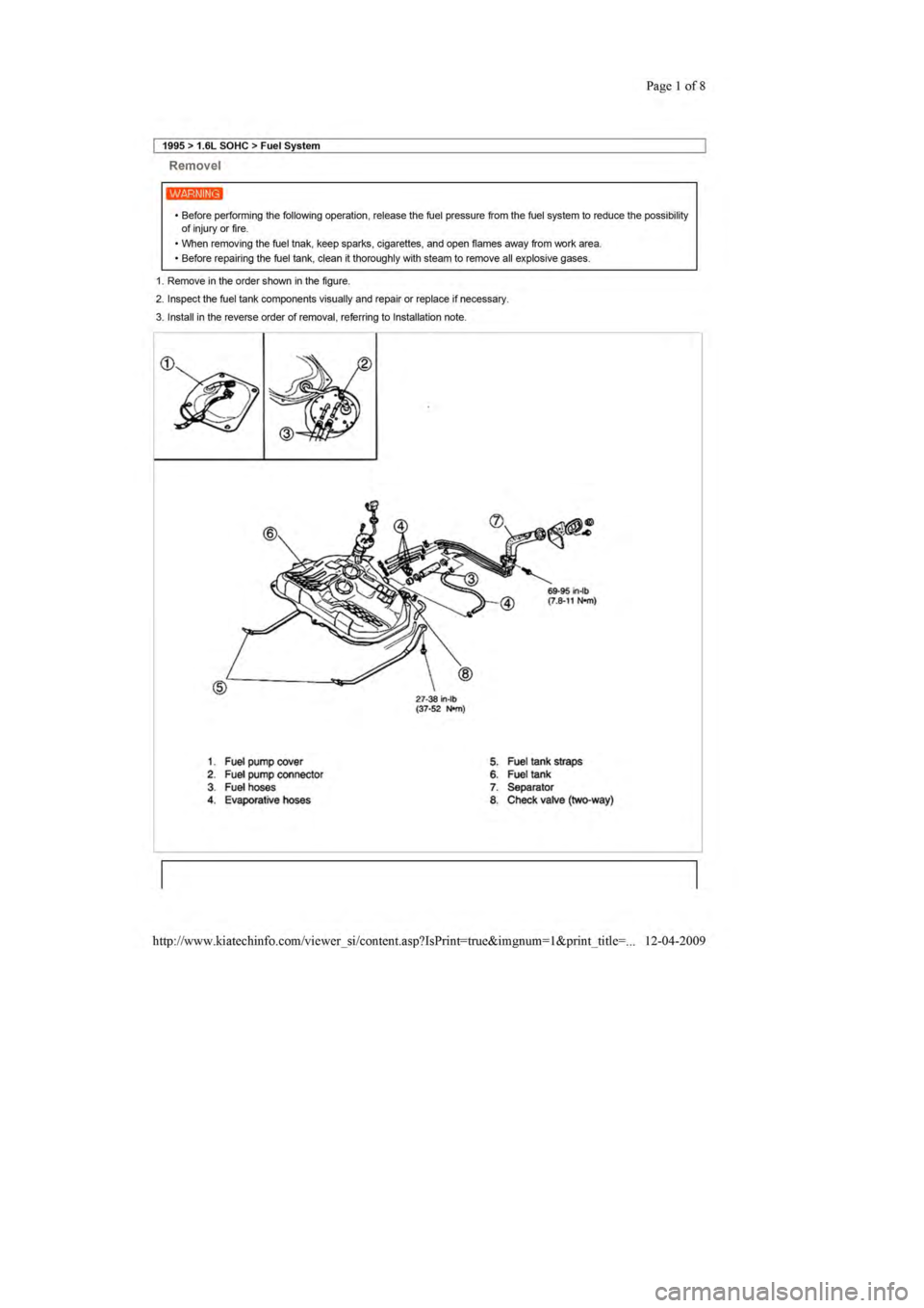 KIA SEPHIA 1996  Workshop Manual 