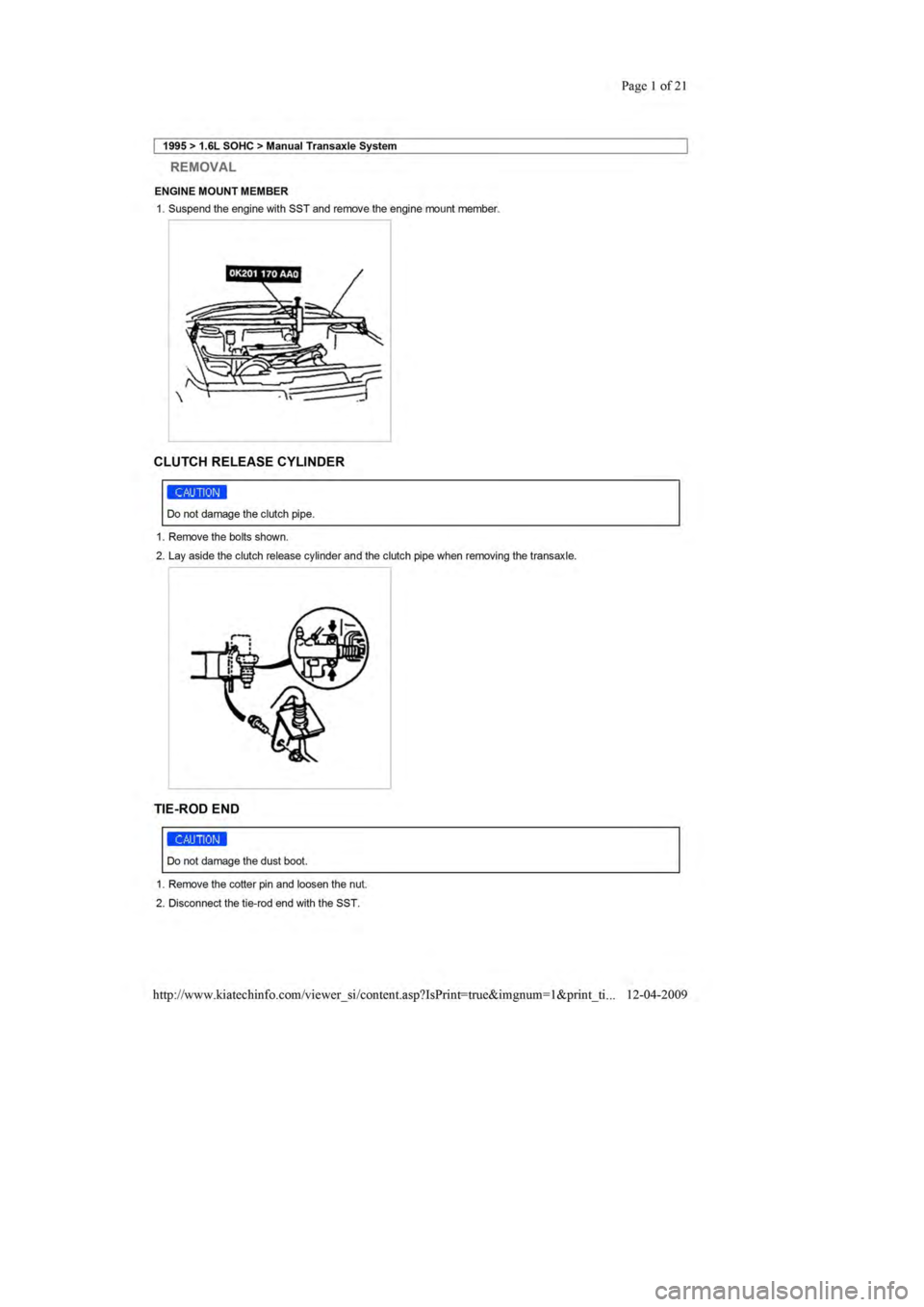 KIA SEPHIA 1996  Workshop Manual 