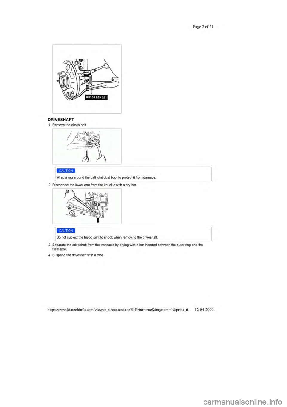 KIA SEPHIA 1996  Workshop Manual 