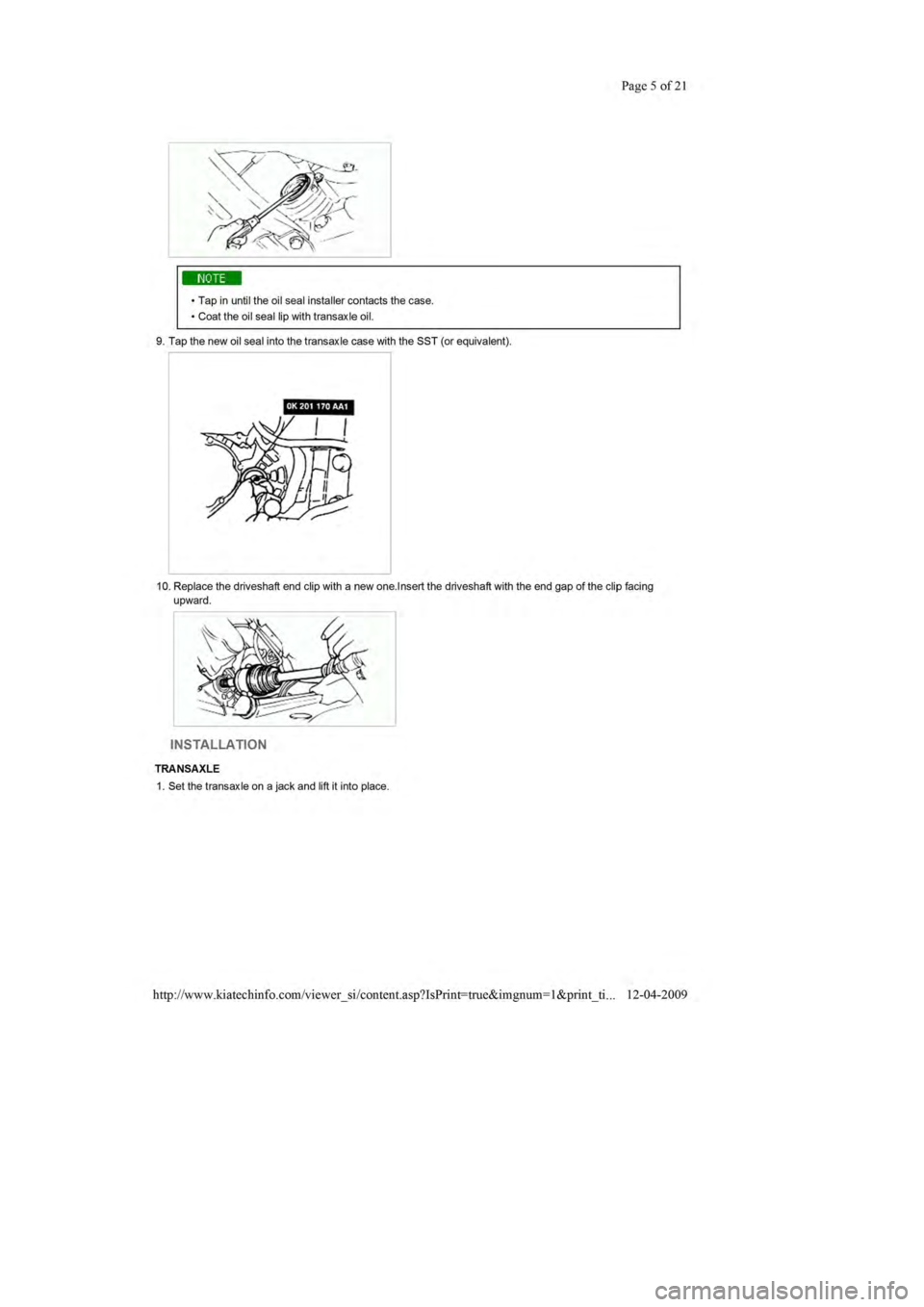 KIA SEPHIA 1996  Workshop Manual 