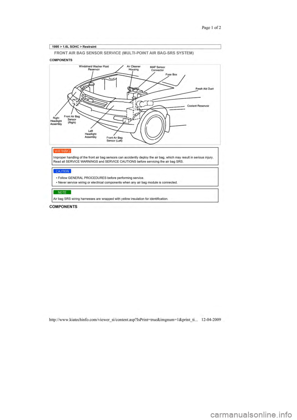 KIA SEPHIA 1996 Workshop Manual KIA SEPHIA 1996 Workshop Manual