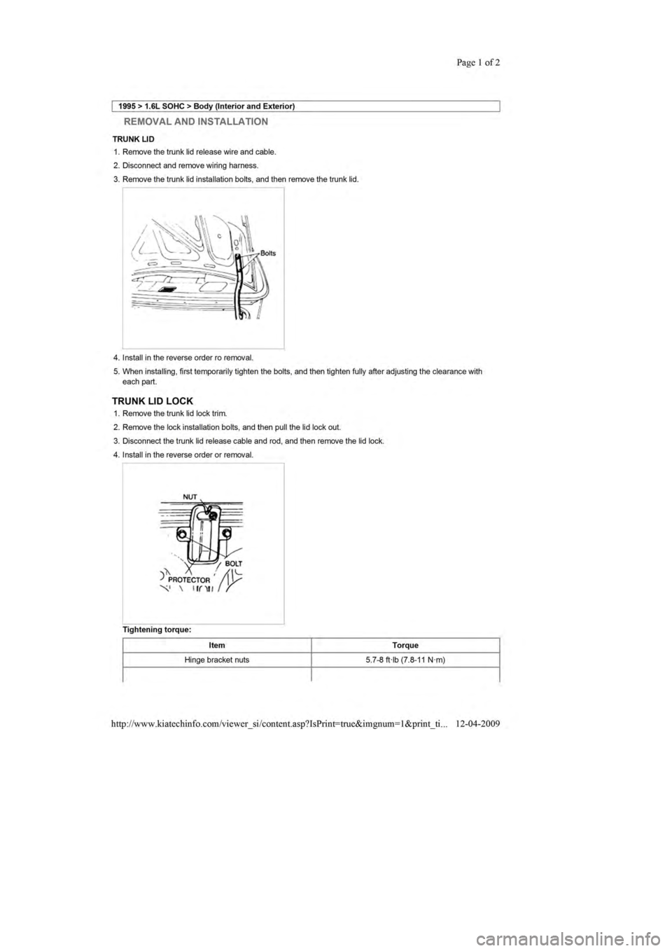 KIA SEPHIA 1996  Workshop Manual 