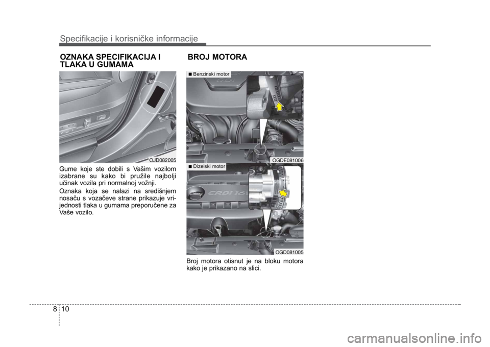 KIA CEED SPORTWAGON 2014 Owners Manual Specifikacije i korisničke informacije
108
Gume koje ste dobili s Vašim vozilom
izabrane su kako bi pružile najbolji
učinak vozila pri normalnoj vožnji.
Oznaka koja se nalazi na središnjem
nosa KIA CEED SPORTWAGON 2014 Owners Manual Specifikacije i korisničke informacije
108
Gume koje ste dobili s Vašim vozilom
izabrane su kako bi pružile najbolji
učinak vozila pri normalnoj vožnji.
Oznaka koja se nalazi na središnjem
nosa