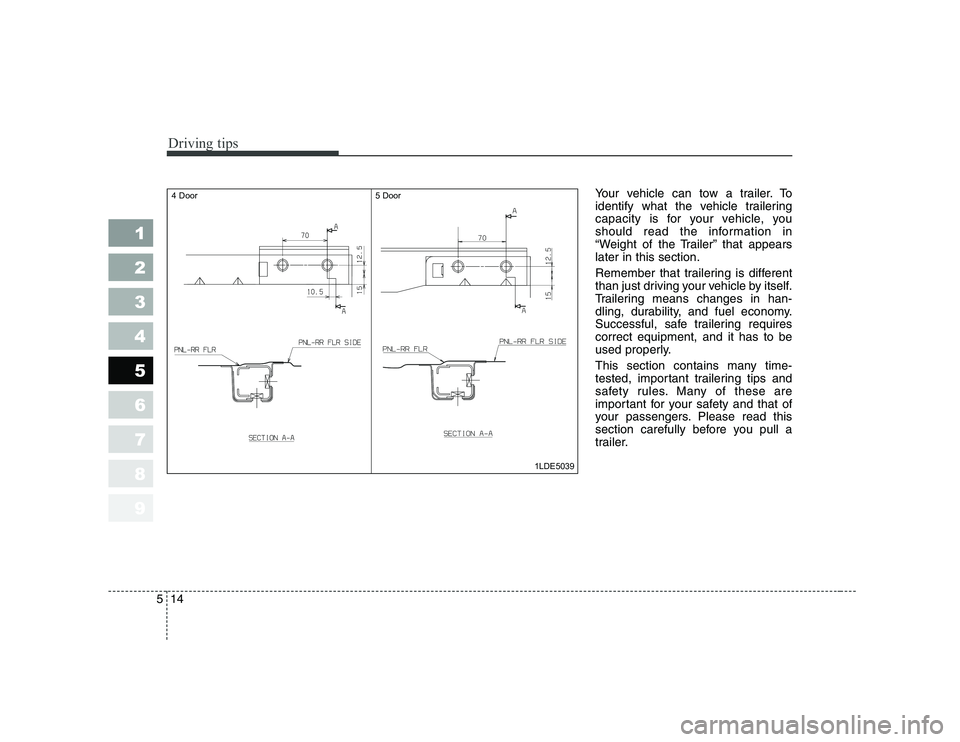 KIA CERATO 2006  Owners Manual Driving tips
14
5
Your vehicle can tow a trailer. To 
identify what the vehicle trailering
capacity is for your vehicle, you
should read the information in
“Weight of the Trailer” that appearslate