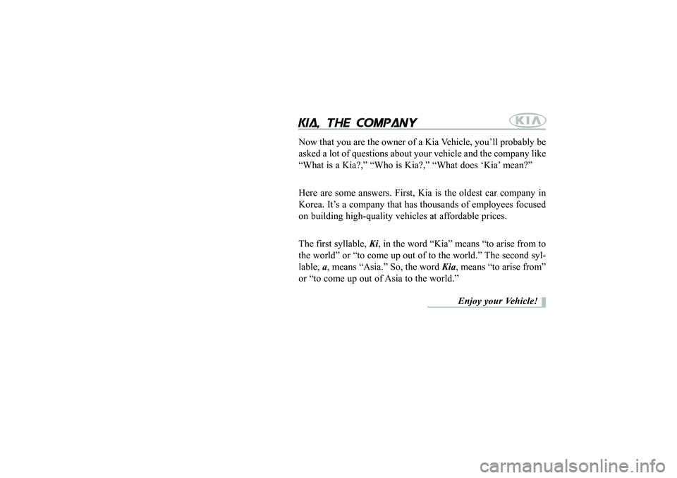 KIA CERATO 2005  Owners Manual 