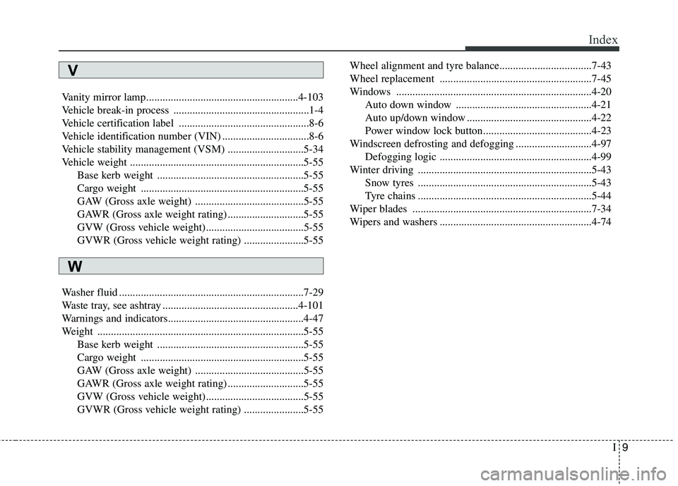 KIA PICANTO 2014 Owners Manual I9
Index
Vanity mirror lamp........................................................4-103
Vehicle break-in process ..................................................1-4
Vehicle certification label ... KIA PICANTO 2014 Owners Manual I9
Index
Vanity mirror lamp........................................................4-103
Vehicle break-in process ..................................................1-4
Vehicle certification label ...