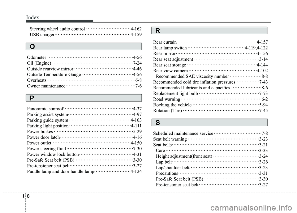 KIA QUORIS 2015  Owners Manual Index
8
I
Steering wheel audio control 