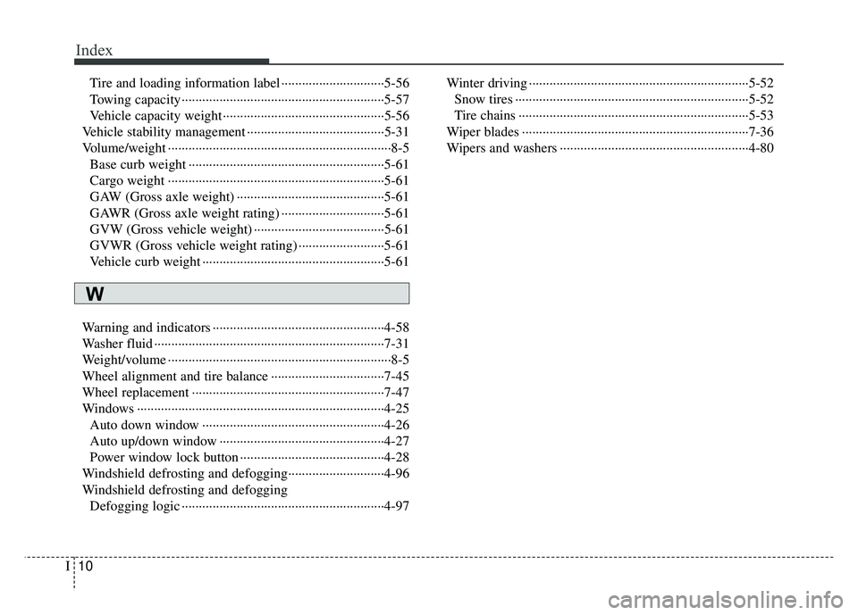 KIA RIO HATCHBACK 2014 Owners Manual Index
10I
Tire and loading information label ··················\
············5-56
Towing capacity··················\
················· KIA RIO HATCHBACK 2014 Owners Manual Index
10I
Tire and loading information label ··················\
············5-56
Towing capacity··················\
·················Â