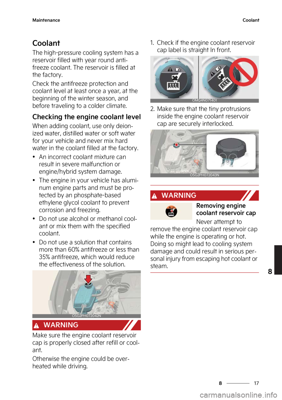 KIA NIRO HYBRID EV 2023  Owners Manual ��
�
�
�.�B�J�O�U�F�O�B�O�D�F�$�P�P�M�B�O�U
�$�P�P�M�B�O�U
�5�I�F��I�J�H�I��Q�S�F�T�T�V�S�F��D�P�P�M�J�O�H��T�Z�T�U�F�N��I�B�T��B�
�S�F�T�F�S�W�P�J�S��G�J�M�M�F�E��X�J�U�I��Z�F�B�S��S�P