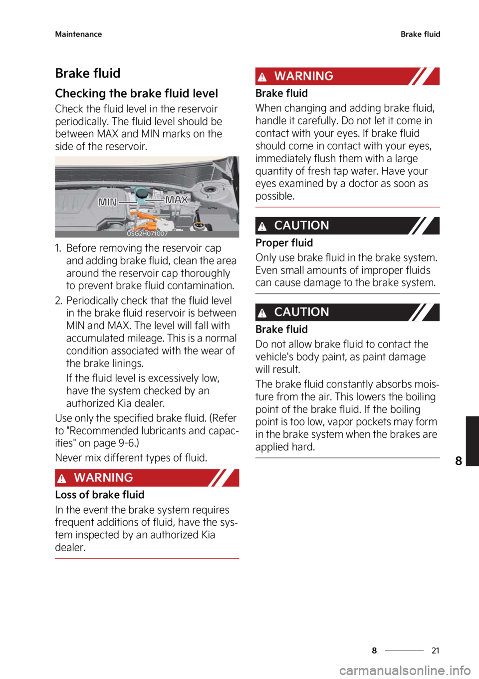KIA NIRO HYBRID EV 2023  Owners Manual ��
�
�
�.�B�J�O�U�F�O�B�O�D�F�#�S�B�L�F��G�M�V�J�E
�#�S�B�L�F��G�M�V�J�E
�$�I�F�D�L�J�O�H��U�I�F��C�S�B�L�F��G�M�V�J�E��M�F�W�F�M
�$�I�F�D�L��U�I�F��G�M�V�J�E��M�F�W�F�M��J�O��U�I�F��S