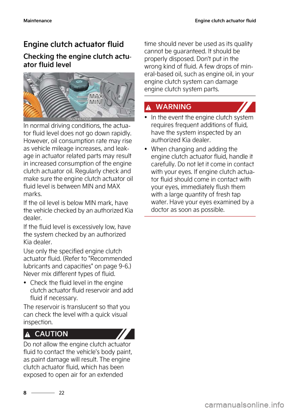 KIA NIRO HYBRID EV 2023  Owners Manual �.�B�J�O�U�F�O�B�O�D�F
��
�
�&�O�H�J�O�F��D�M�V�U�D�I��B�D�U�V�B�U�P�S��G�M�V�J�E
�&�O�H�J�O�F��D�M�V�U�D�I��B�D�U�V�B�U�P�S��G�M�V�J�E
�$�I�F�D�L�J�O�H��U�I�F��F�O�H�J�O�F��D�M�V�U�D�I��