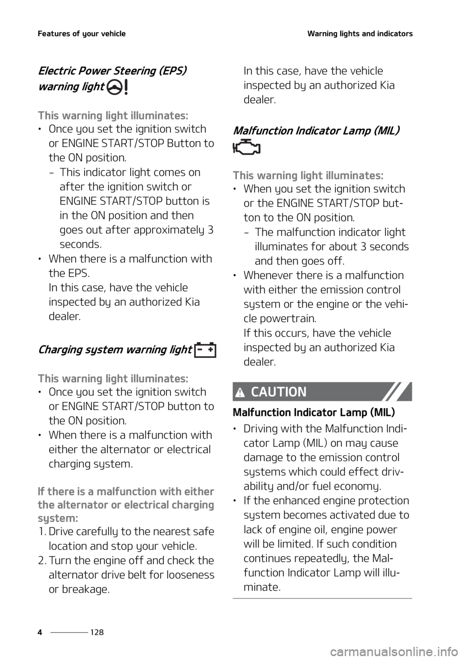 KIA SEDONA 2022  Owners Manual ��F�B�U�V�S�F�T��P�G��Z�P�V�S��W�F�I�J�D�M�F
���
�
�8�B�S�O�J�O�H��M�J�H�I�U�T��B�O�E��J�O�E�J�D�B�U�P�S�T
�&�M�F�D�U�S�J�D��1�P�X�F�S��4�U�F�F�S�J�O�H��	�&�1�4�
�
�X�B�S�O�J�O�H��M�J�
