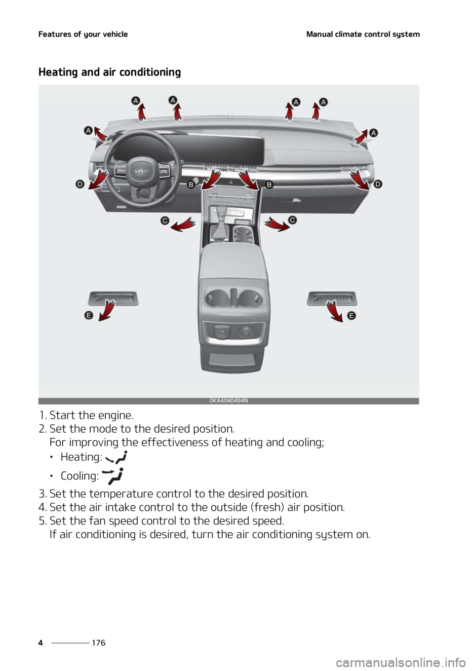 KIA SEDONA 2022  Owners Manual ��F�B�U�V�S�F�T��P�G��Z�P�V�S��W�F�I�J�D�M�F
���
�
�.�B�O�V�B�M��D�M�J�N�B�U�F��D�P�O�U�S�P�M��T�Z�T�U�F�N
�)�F�B�U�J�O�H��B�O�E��B�J�S��D�P�O�E�J�U�J�P�O�J�O�H
�� �4�U�B�S�U��U�I�F�