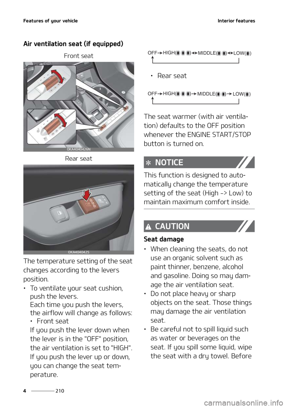 KIA SEDONA 2022  Owners Manual ��F�B�U�V�S�F�T��P�G��Z�P�V�S��W�F�I�J�D�M�F
���
�
�*�O�U�F�S�J�P�S��G�F�B�U�V�S�F�T
�"�J�S��W�F�O�U�J�M�B�U�J�P�O��T�F�B�U��	�J�G��F�R�V�J�Q�Q�F�E�

��S�P�O�U��T�F�B�U
�3�F�B�S��T�F�B