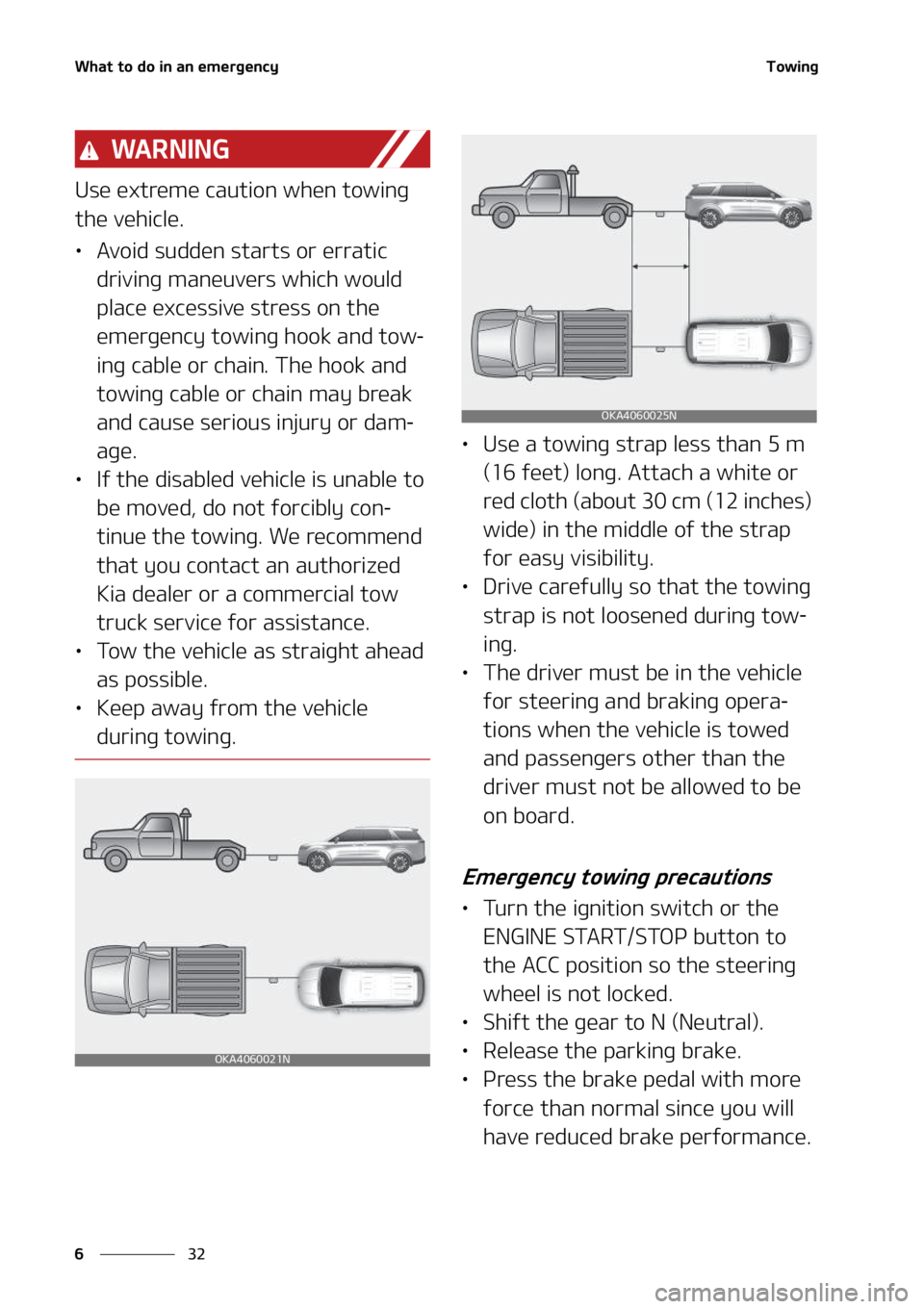 KIA SEDONA 2022  Owners Manual �8�I�B�U��U�P��E�P��J�O��B�O��F�N�F�S�H�F�O�D�Z
��
�
�5�P�X�J�O�H
�8�" �3 �/ �* �/ �(
�6�T�F��F�Y�U�S�F�N�F��D�B�V�U�J�P�O��X�I�F�O��U�P�X�J�O�H�
�U�I�F��W�F�I�J�D�M�F�
LÜ �"�W�P�J�E�