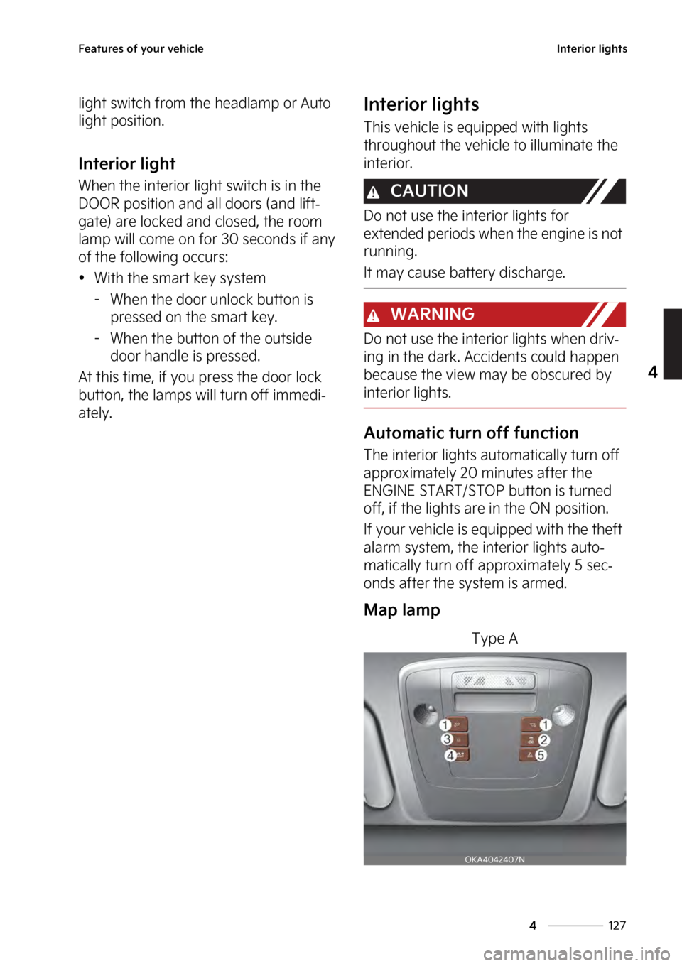 KIA SEDONA 2023  Owners Manual ���
�
�
��F�B�U�V�S�F�T��P�G��Z�P�V�S��W�F�I�J�D�M�F�*�O�U�F�S�J�P�S��M�J�H�I�U�T
�M�J�H�I�U��T�X�J�U�D�I��G�S�P�N��U�I�F��I�F�B�E�M�B�N�Q��P�S��"�V�U�P�
�M�J�H�I�U��Q�P�T�J�U�J�P�O�