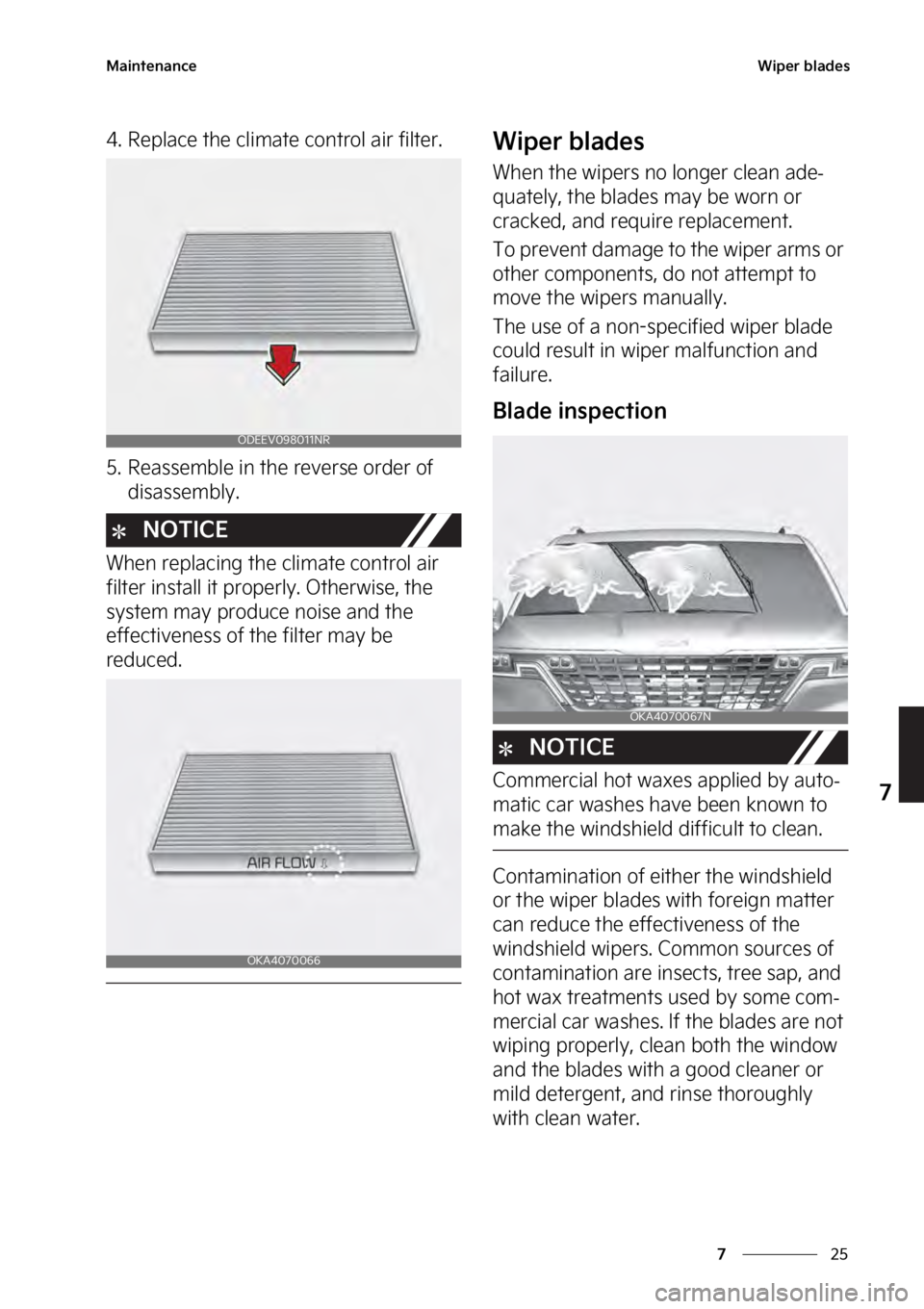KIA SEDONA 2023  Owners Manual ��
�
�
�.�B�J�O�U�F�O�B�O�D�F�8�J�Q�F�S��C�M�B�E�F�T
�� �3�F�Q�M�B�D�F��U�I�F��D�M�J�N�B�U�F��D�P�O�U�S�P�M��B�J�S��G�J�M�U�F�S�
�� �3�F�B�T�T�F�N�C�M�F��J�O��U�I�F��S�F�W�F�S�T�F��