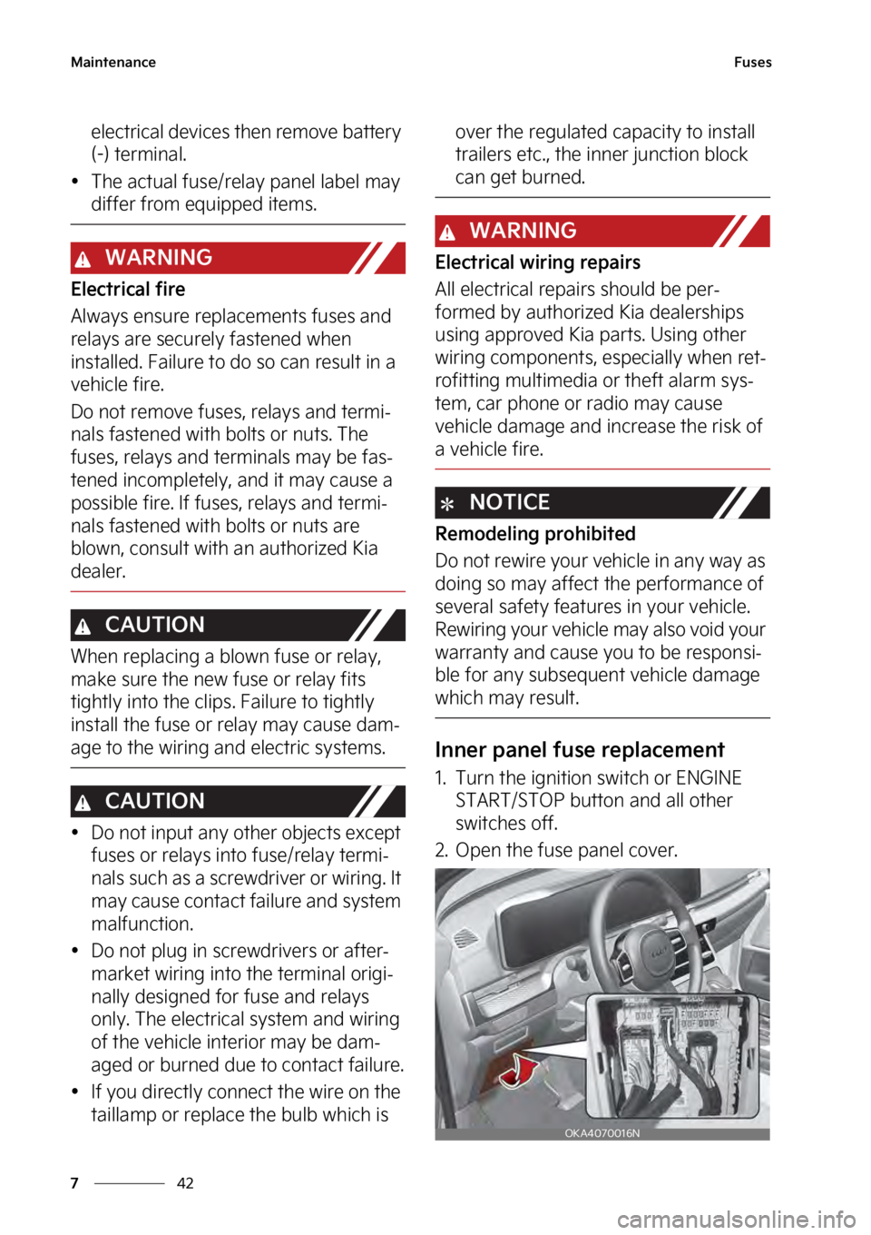 KIA SEDONA 2023  Owners Manual �.�B�J�O�U�F�O�B�O�D�F
��
�
��V�T�F�T
�F�M�F�D�U�S�J�D�B�M��E�F�W�J�D�F�T��U�I�F�O��S�F�N�P�W�F��C�B�U�U�F�S�Z�
�	��
��U�F�S�N�J�O�B�M�
