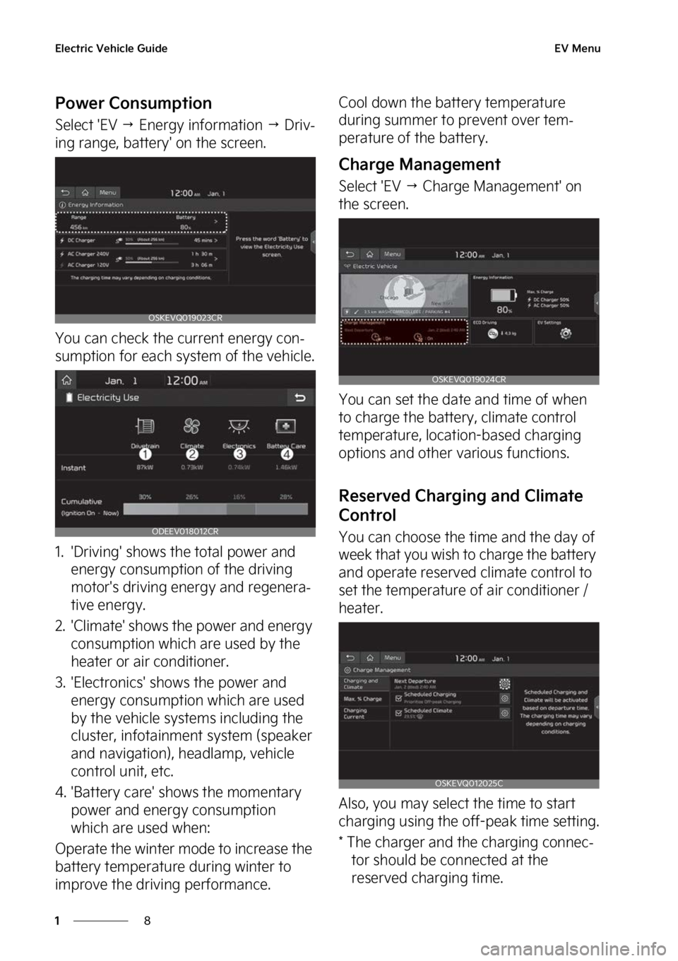 KIA SOUL EV 2023 User Guide �&�M�F�D�U�S�J�D��7�F�I�J�D�M�F��(�V�J�E�F
�
�
�&�7��.�F�O�V
�1�P�X�F�S��$�P�O�T�V�N�Q�U�J�P�O
�4�F�M�F�D�U���&�7��