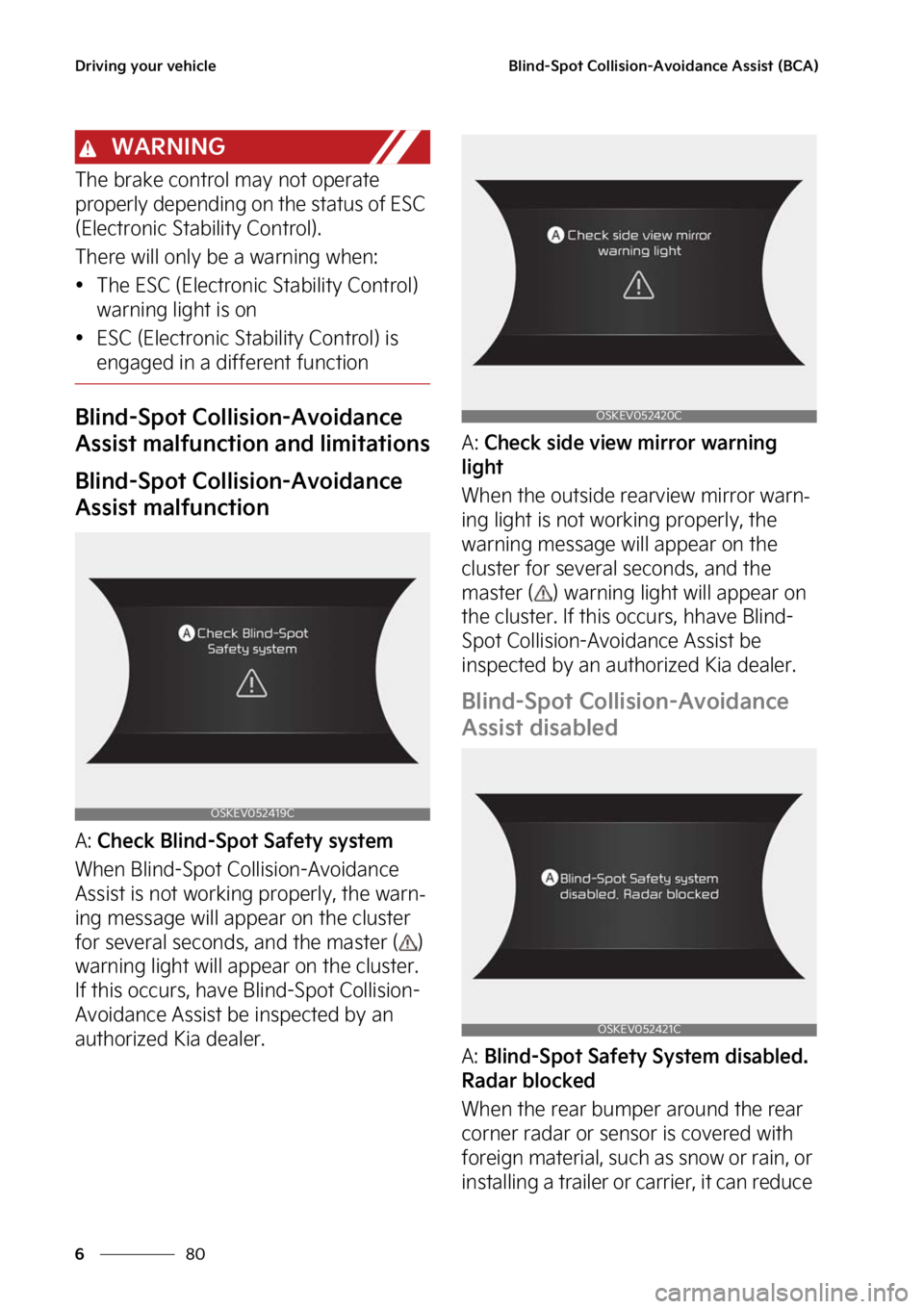 KIA SOUL EV 2023  Owners Manual �%�S�J�W�J�O�H��Z�P�V�S��W�F�I�J�D�M�F
��
�
�#�M�J�O�E��4�Q�P�U��$�P�M�M�J�T�J�P�O��"�W�P�J�E�B�O�D�F��"�T�T�J�T�U��	�#�$�"�

�8�"�3�/�*�/�(
�5�I�F��C�S�B�L�F��D�P�O�U�S�P�M��N�B�Z��O�P�