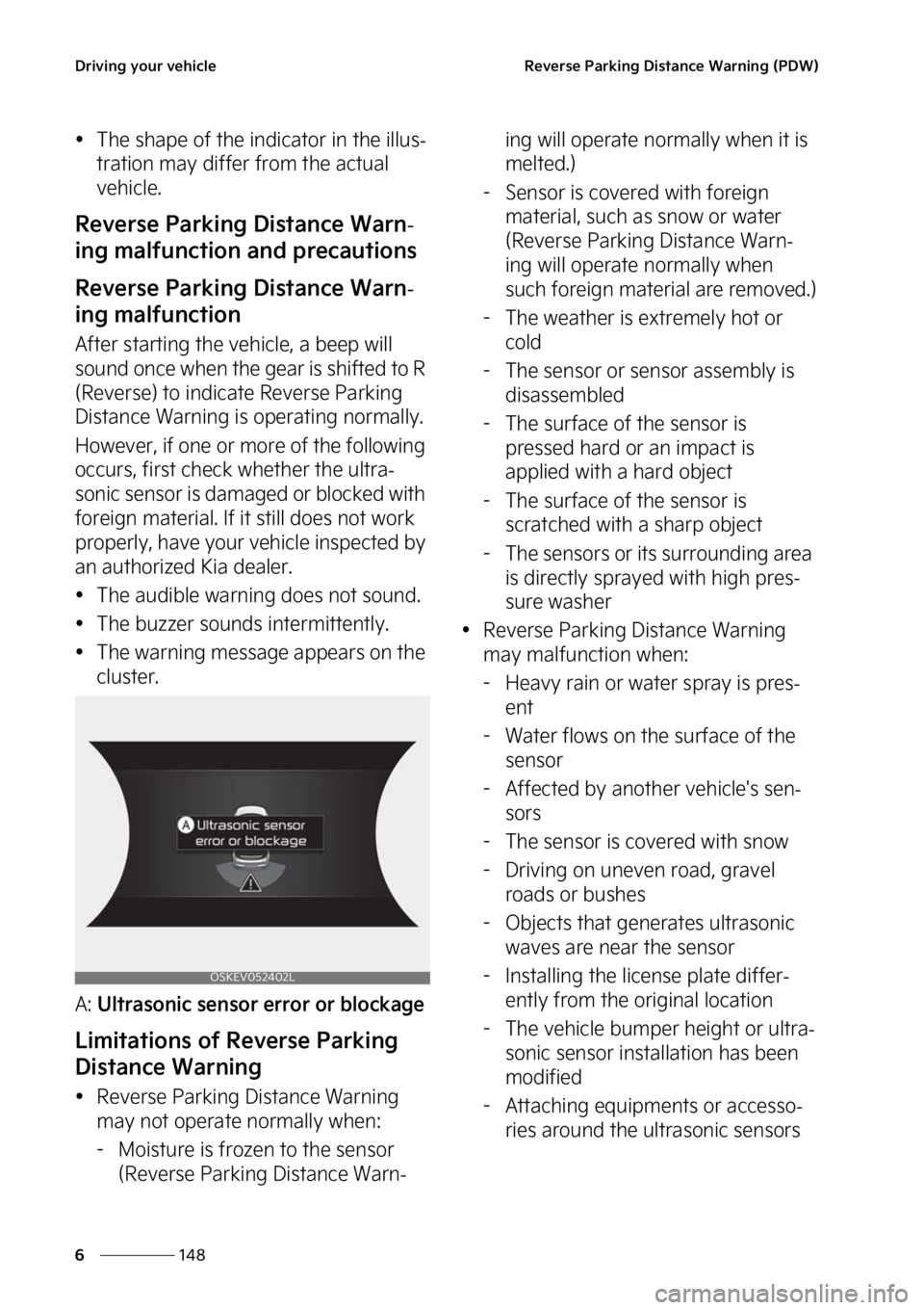 KIA SOUL EV 2023  Owners Manual �%�S�J�W�J�O�H��Z�P�V�S��W�F�I�J�D�M�F
���
�
�3�F�W�F�S�T�F��1�B�S�L�J�O�H��%�J�T�U�B�O�D�F��8�B�S�O�J�O�H��	�1�%�8�

