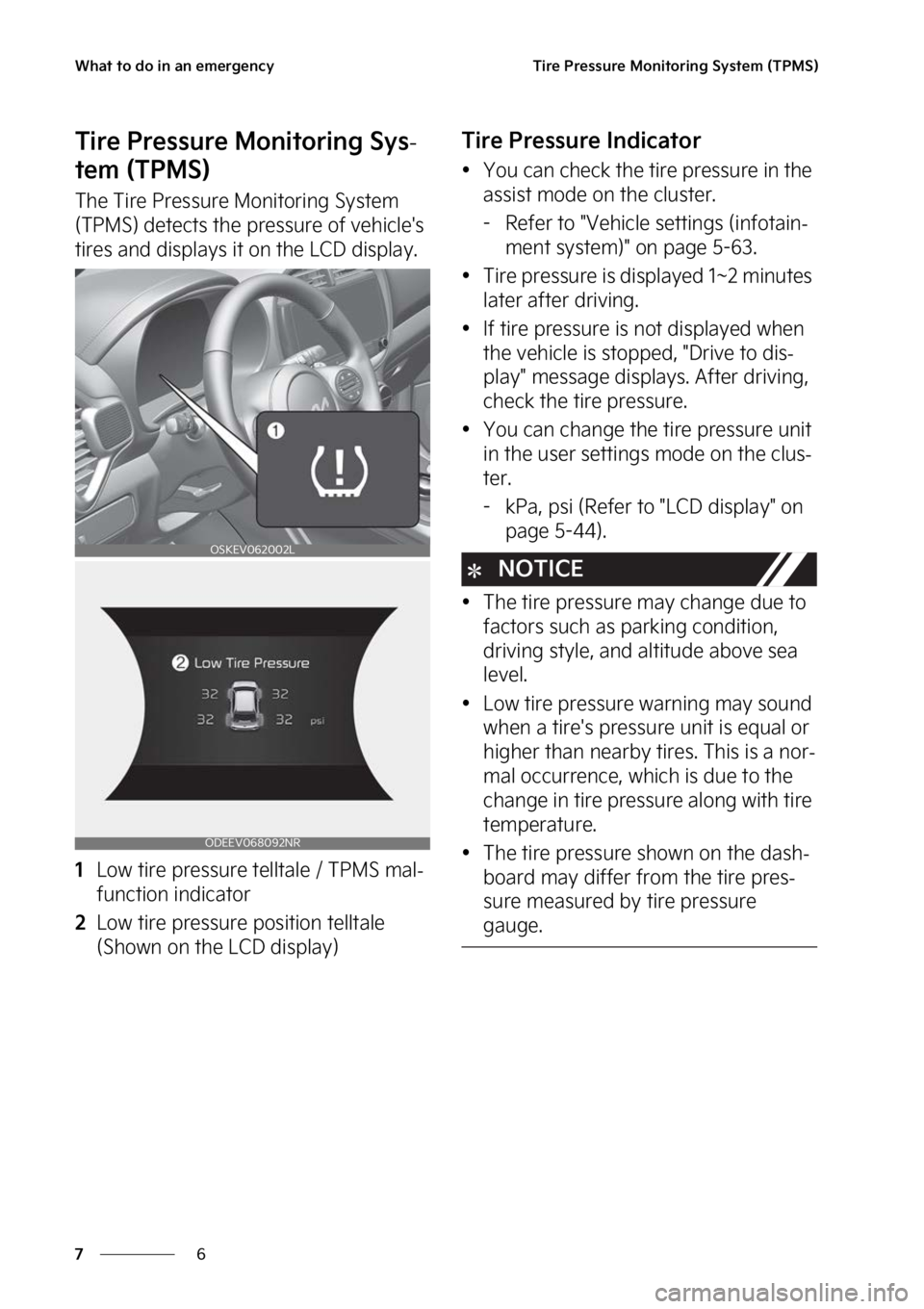 KIA SOUL EV 2023  Owners Manual �8�I�B�U��U�P��E�P��J�O��B�O��F�N�F�S�H�F�O�D�Z
�
�
�5�J�S�F��1�S�F�T�T�V�S�F��.�P�O�J�U�P�S�J�O�H��4�Z�T�U�F�N��	�5�1�.�4�

�5�J�S�F��1�S�F�T�T�V�S�F��.�P�O�J�U�P�S�J�O�H��4�Z�T-
�U�F�N