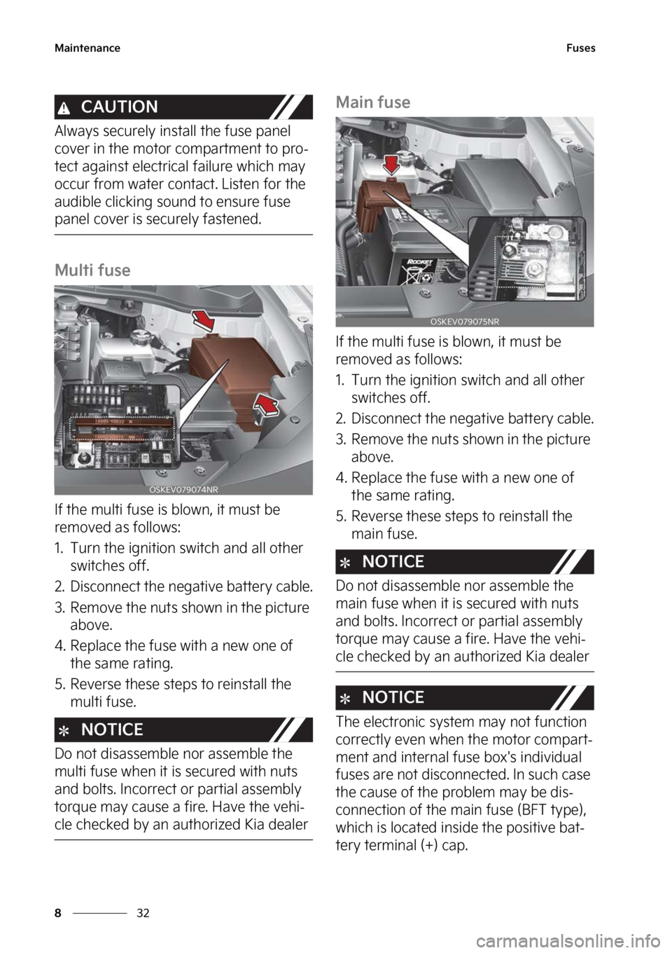 KIA SOUL EV 2023  Owners Manual �.�B�J�O�U�F�O�B�O�D�F
��
�
��V�T�F�T
�$�"�6�5�*�0�/
�"�M�X�B�Z�T��T�F�D�V�S�F�M�Z��J�O�T�U�B�M�M��U�I�F��G�V�T�F��Q�B�O�F�M�
�D�P�W�F�S��J�O��U�I�F��N�P�U�P�S��D�P�N�Q�B�S�U�N�F�O�U��U